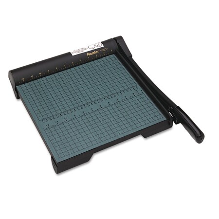 Premier The Original Green Paper Trimmer, 20 Sheets, 12" Cut Length, Wood Base, 12.5 x 12 W12